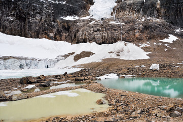 Pond and glacier, Mount Edith Cavell, Jasper NP (Canada)
