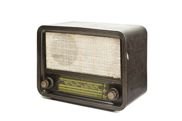 Antique radio tube isolated on white background