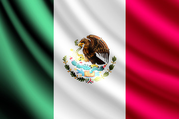 Waving flag of Mexico, vector