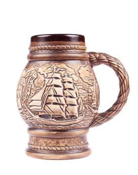 Beer stein made of clay