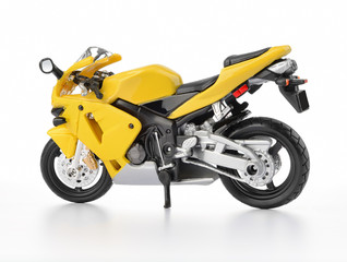 Yellow motorcycle on white background