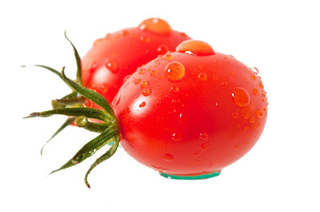 Cherry tomatoes isolated on white
