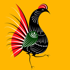 cockerel in the Russian traditional style