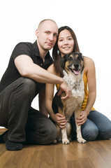 Obraz premium sitting with dog