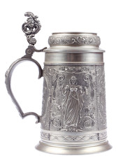 German beer stein made of tin