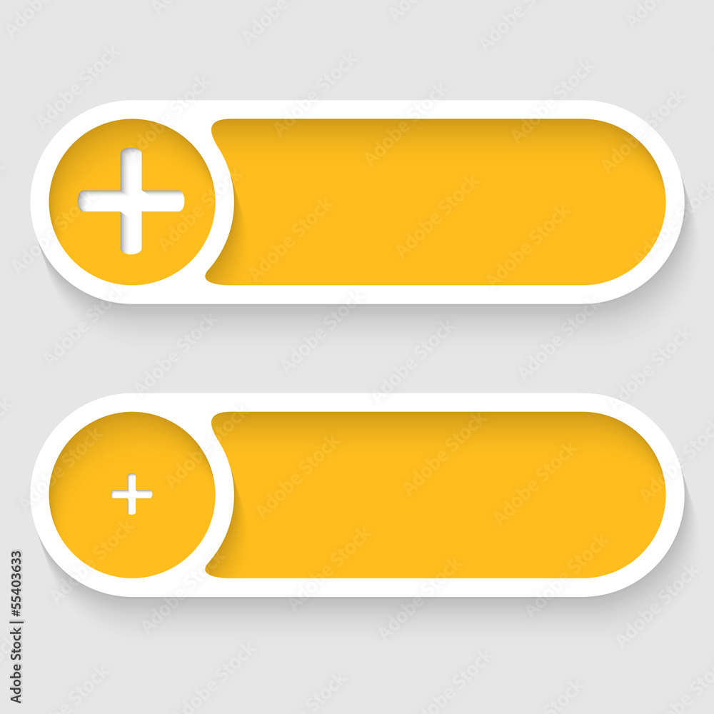 Poster vector abstract buttons with plus
