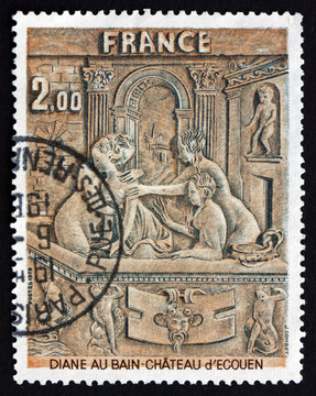 Postage stamp France 1979 Diana Taking a Bath