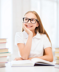 student girl studying at school