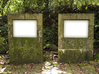 Blank Billboard Sign on stones