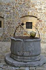 Courtyard of Gorizia Castle a Medieval Fortress, Italy