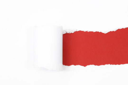 teared paper with red copyspace