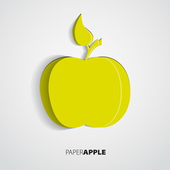 Vector green paper apple card design