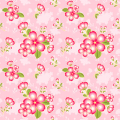 Oriental Flower Seamless Pattern Background
