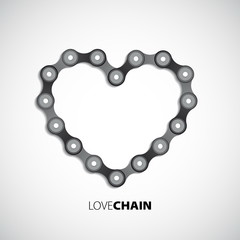 Bicycle chain love heart