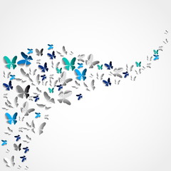 Greeting card with paper butterflies