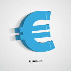 Obraz premium Euro from paper on isolated white background