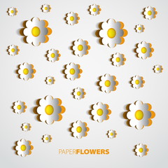 Paper flower on white background - vector