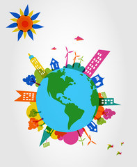 Naklejka premium Colorful global transparent shapes.