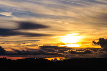 Sunset on mountain