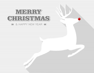 Merry Christmas Rudolph jumping reindeer. - obrazy, fototapety, plakaty