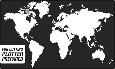 Map of the WORLD, ATLAS  - vector for cutting PLOTTER prepared