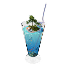 Tropical island in the glass