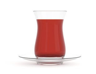 Glas mit türkischem Tee