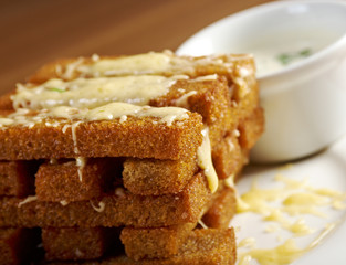 Snack roast rusk from dark bread