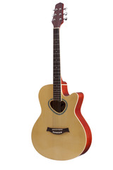 Obraz premium Classical acoustic guitar isolated on white background