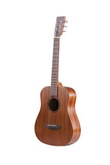 Naklejka premium Classical acoustic guitar isolated on white background