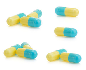 medical pills on white