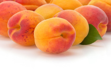 apricot on white background