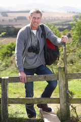 Mature Man On Country Walk