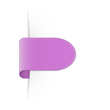 Rounded lilac color label with drop shadow & space for text