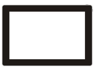 tablet on white background