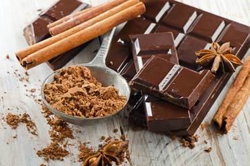 Broken chocolate bar