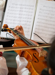 playing the violin