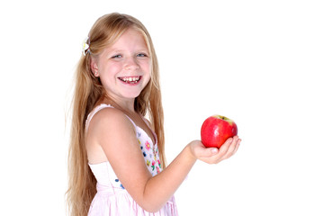 Fototapeta na wymiar adorable little girl with apple