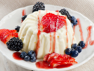 Delicious dessert with fresh berries