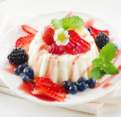 Dessert with fresh berries