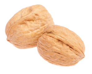 pair of walnuts isolated on a white background