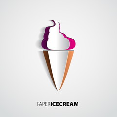 Vector Ice Cream from paper isolated on background
