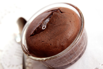 Delicious chocolate fondant close-up