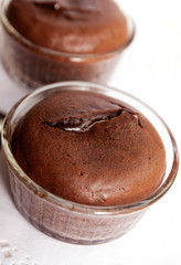Delicious chocolate fondant close-up