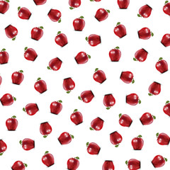 Background with apples arranged randomly