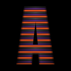 Halloween Alphabet Letters Stripe Black Orange Purple Vector