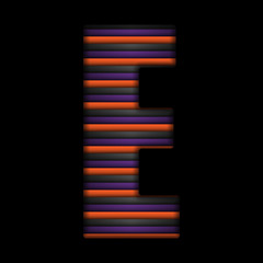Halloween Alphabet Letters Stripe Black Orange Purple Vector