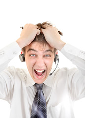 Furious Teenager with Headset