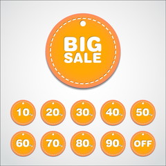 Big Sale tags with Sale up to 10 - 90 percent