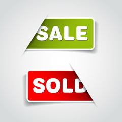 Vector cards for eshop - sale and sold out items 